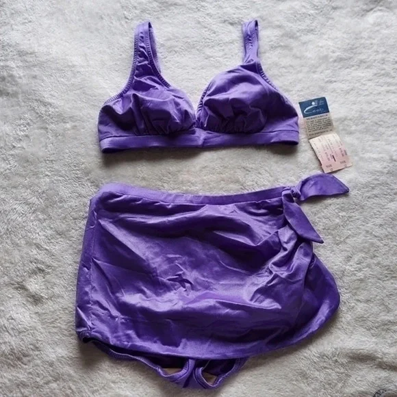 Vintage‎ Deadstock Ceeb Purple Two Piece Swimsuit NWT Bikinis